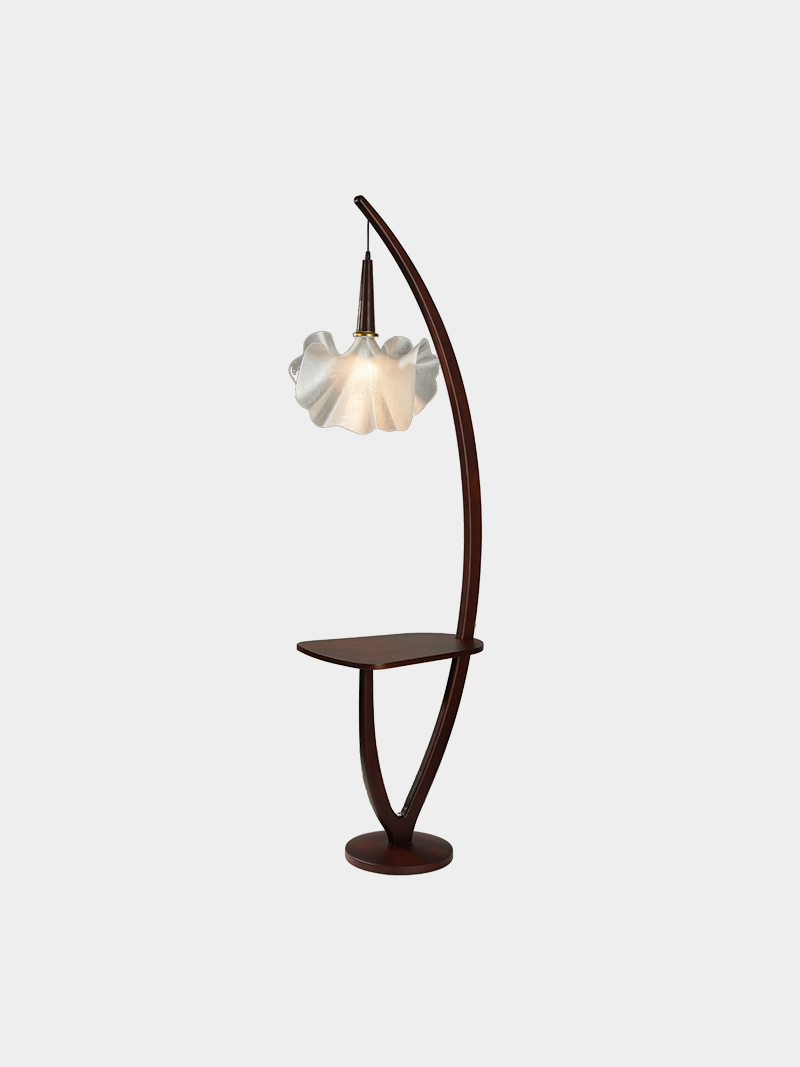 3D Printed Arc Floor Pendant Lamp with Shelf Modern Light