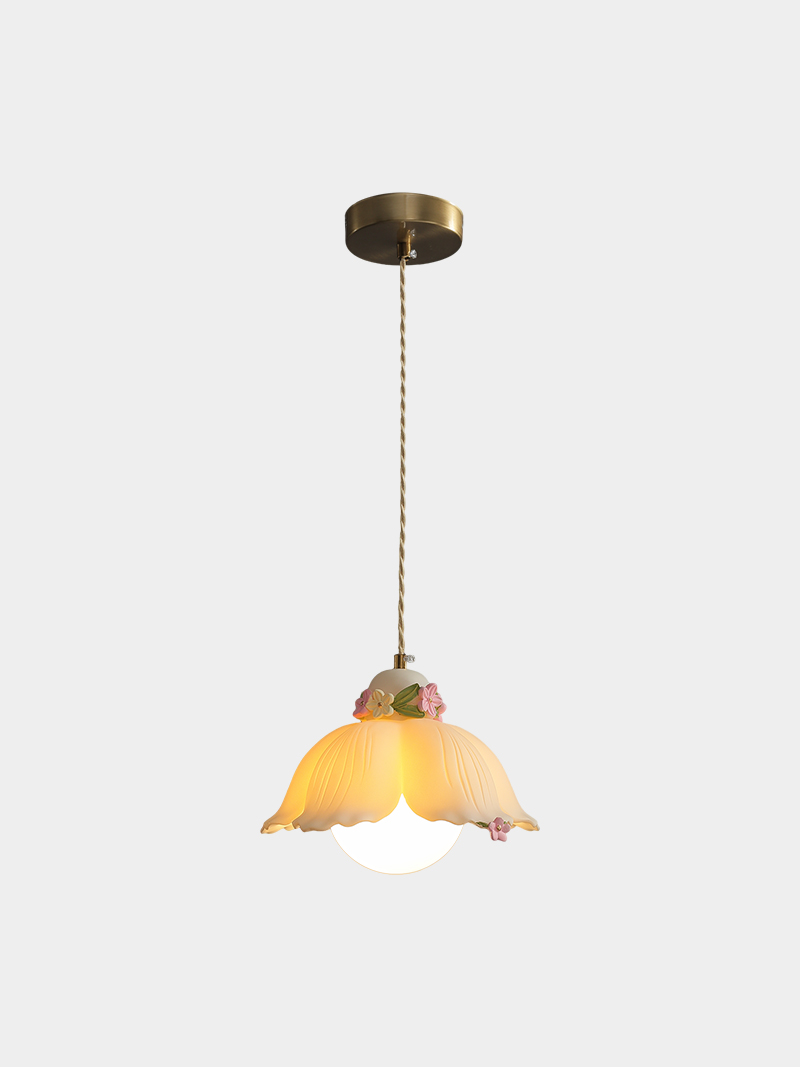Creative Floral 3D Printed Pendant Light Cute Decorative Hanging Lamp