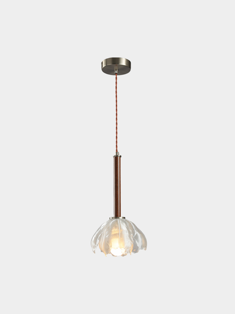 Minimalist single-head 3D Printed Single Flower Pendant Light