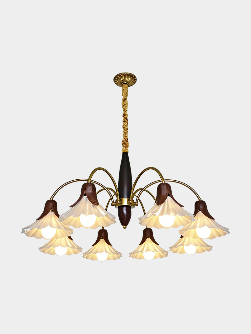 Vintage Floral 3D Printed Multi-Arm Chandelier