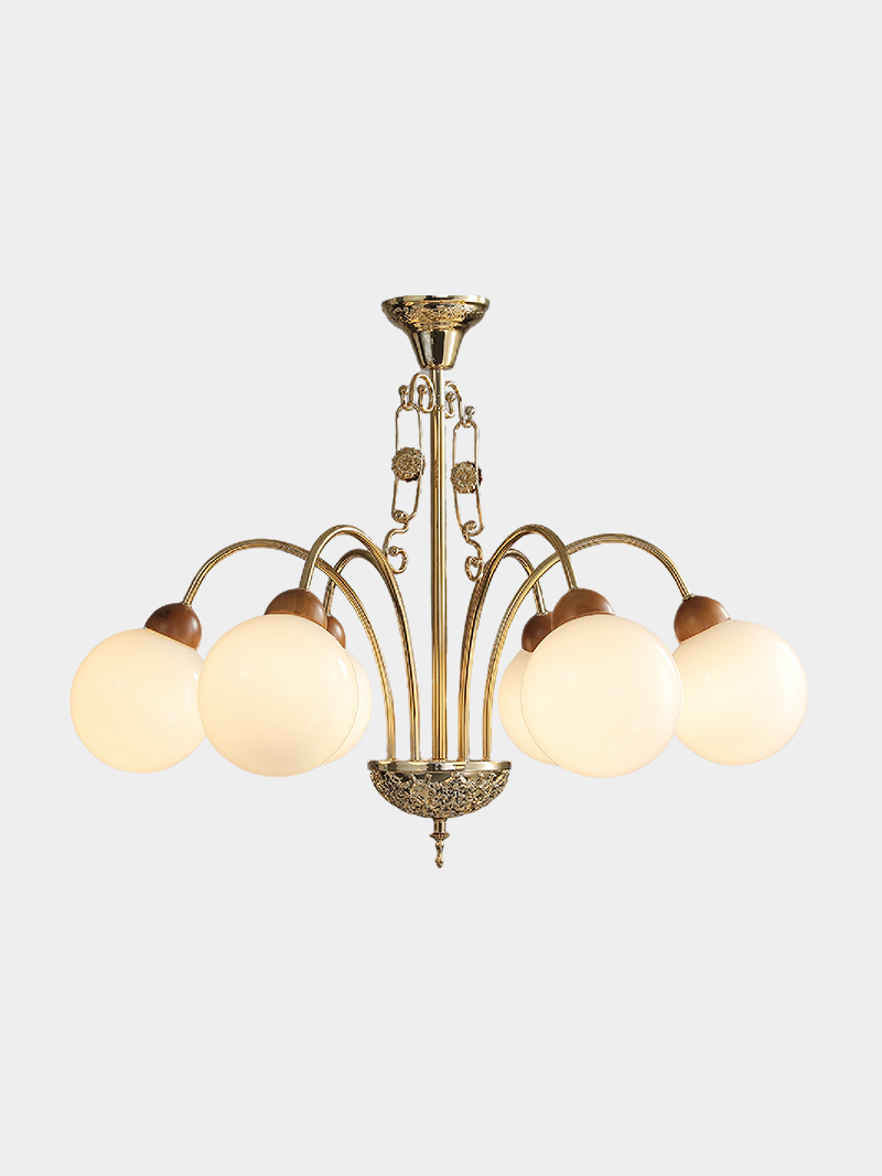 Elegant Classic 3D Printed Globe Chandelier Gold Frame