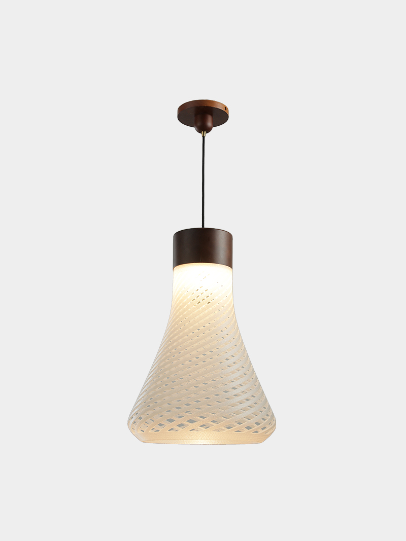 3D Printed Twisted Cone Pendant Light Modern Hanging Lamp