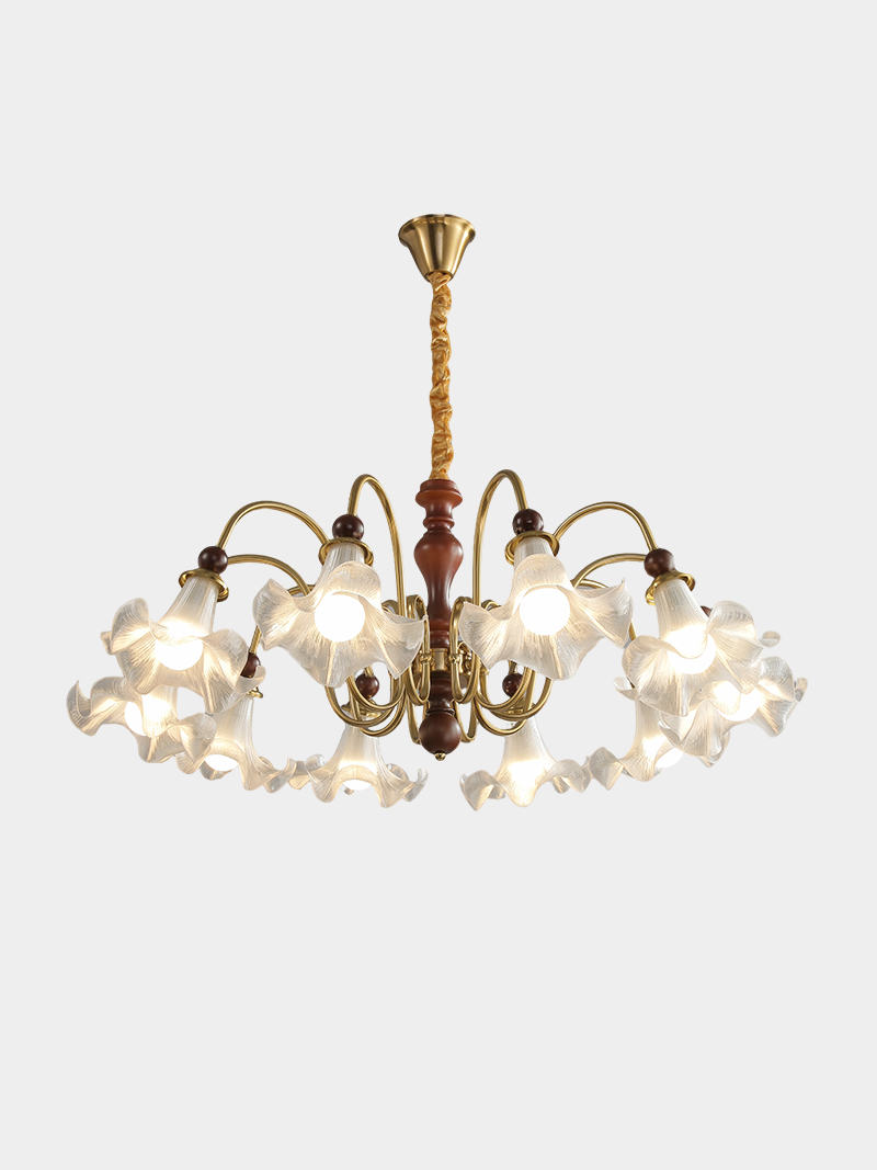 Classic 3D Printed  Multi-Arm Floral Chandelier
