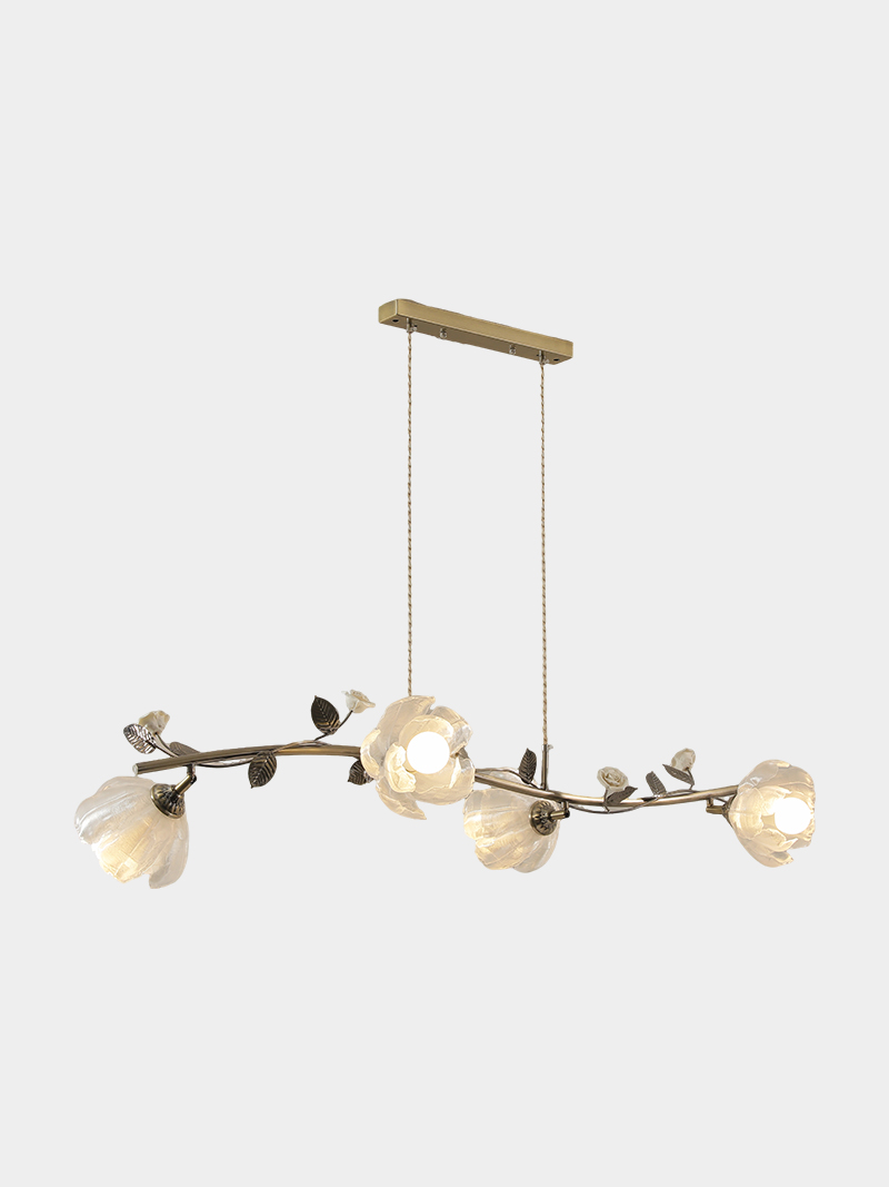 Modern Branch Floral 3D Printed Linear Pendant Light