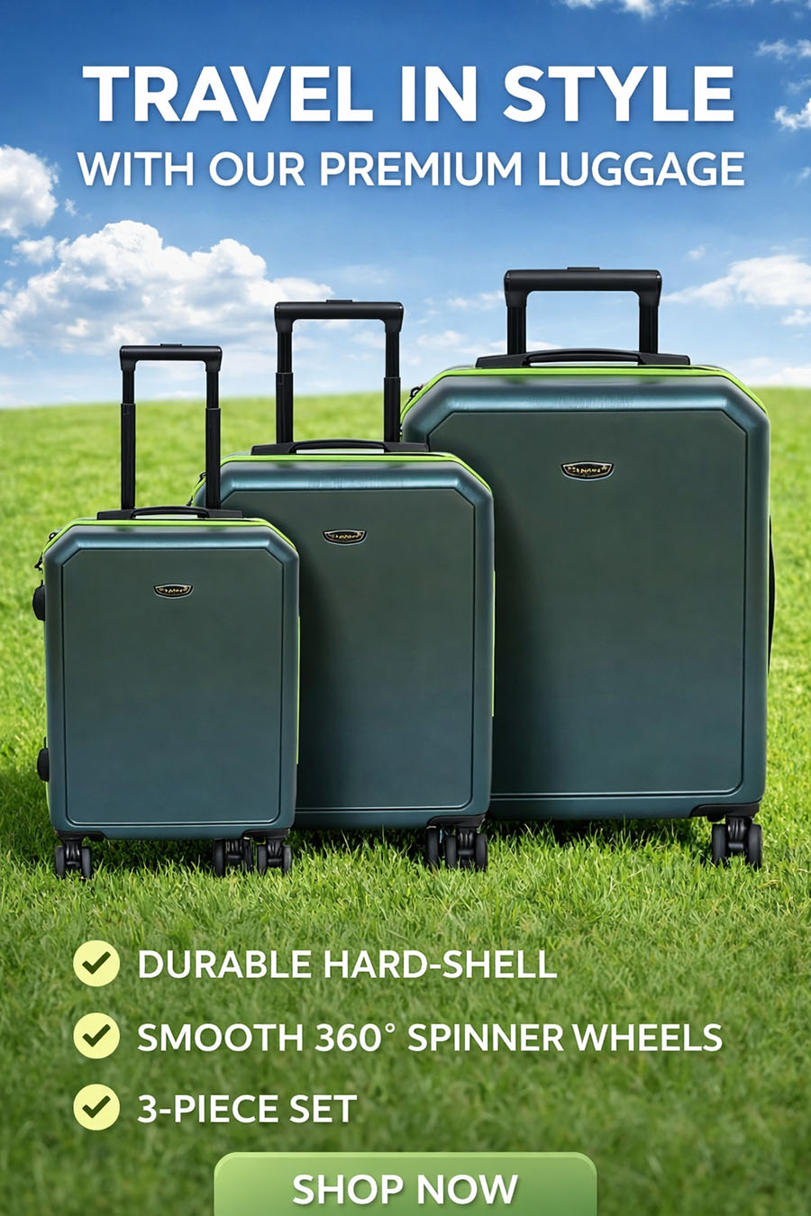 3-Piece Travel Hardside Suitcase Set durable luggage