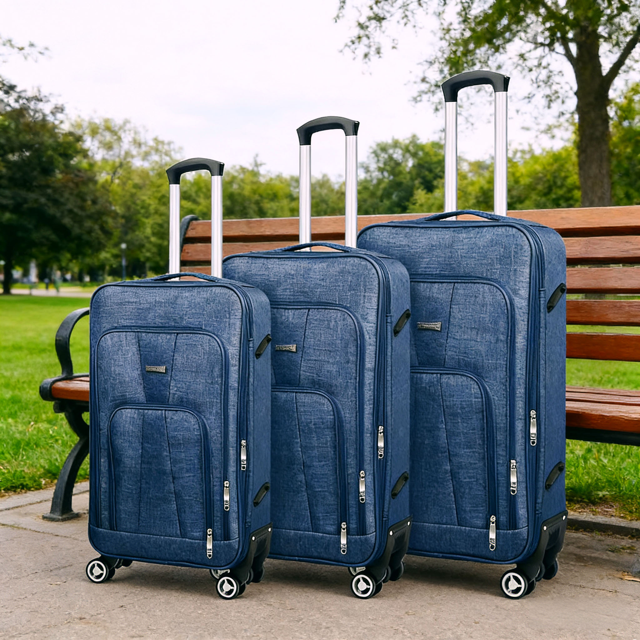 3-Piece Lightweight Travel Suitcase Collection Luggage