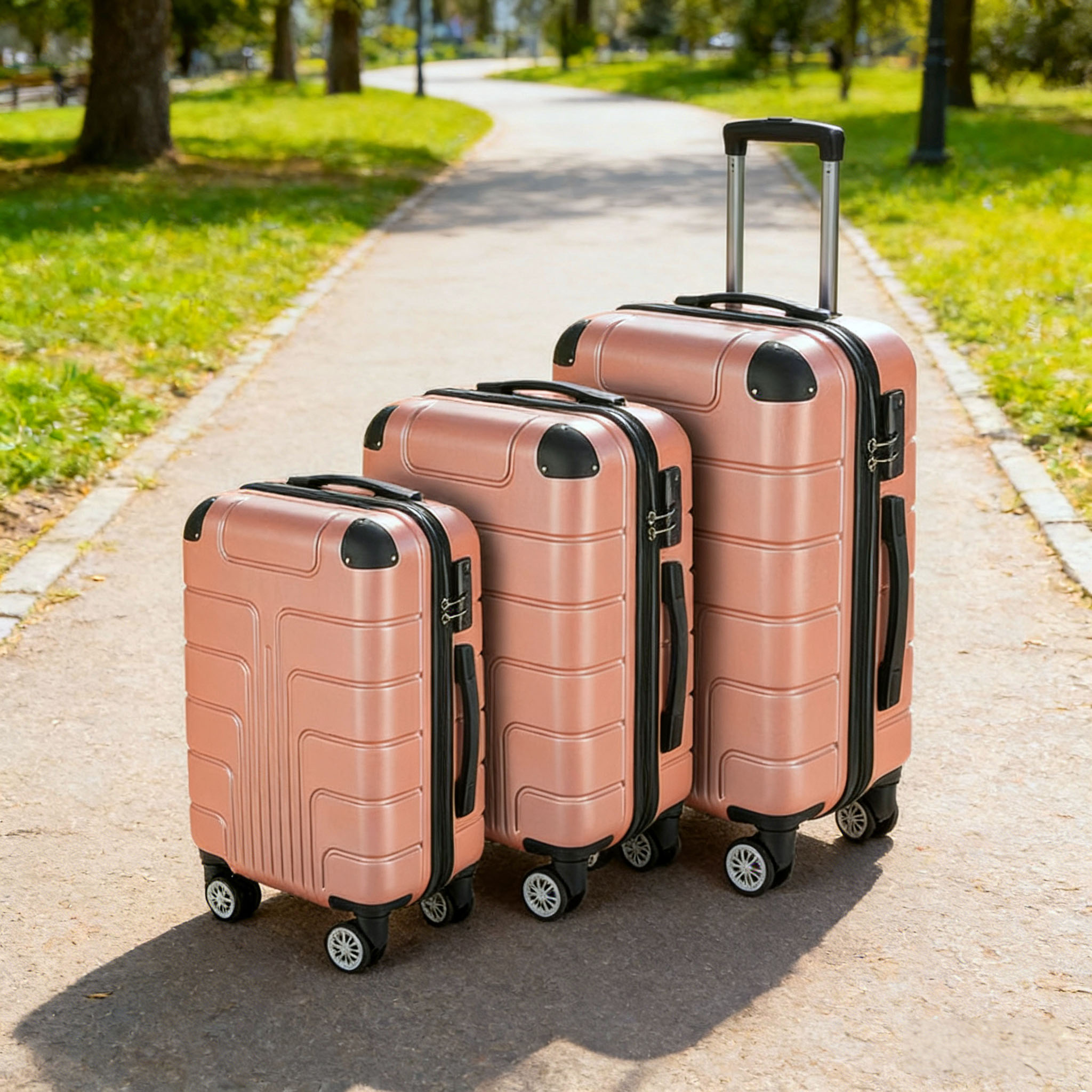 3-Piece TSA Lock Luggage with Corner Protection Luggage Set