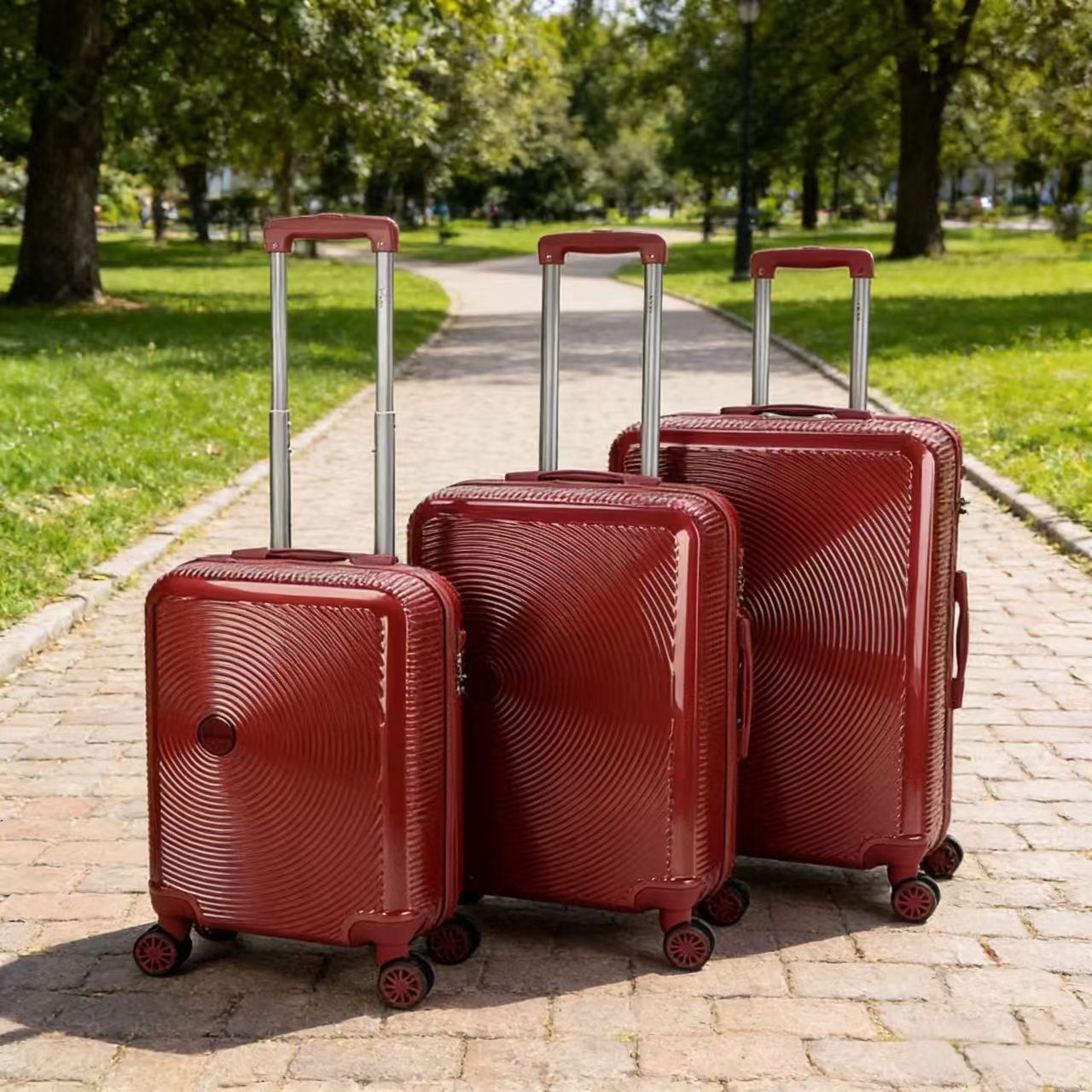 OEM Lightweight 3-Piece Expandable Hardshell Spinner Luggage Set with Custom Branding