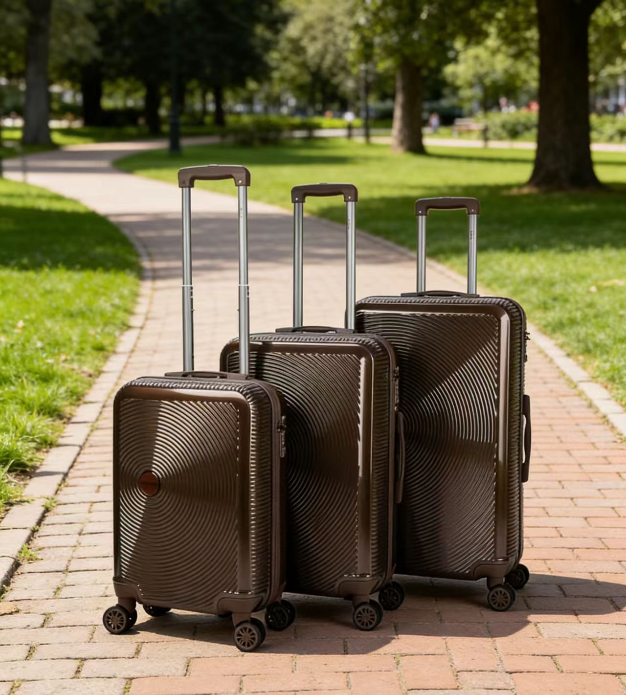 OEM Lightweight 3-Piece Expandable Hardshell Spinner Luggage Set with Custom Branding
