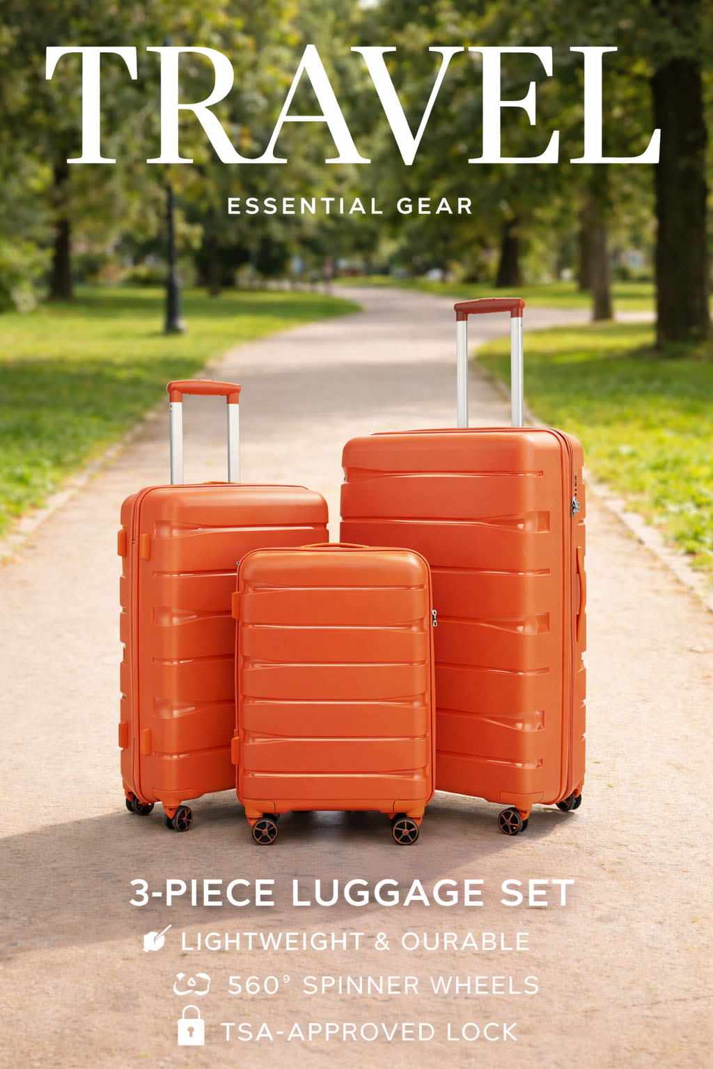 New Design PP Material Lightweight Spinner Suitcase
