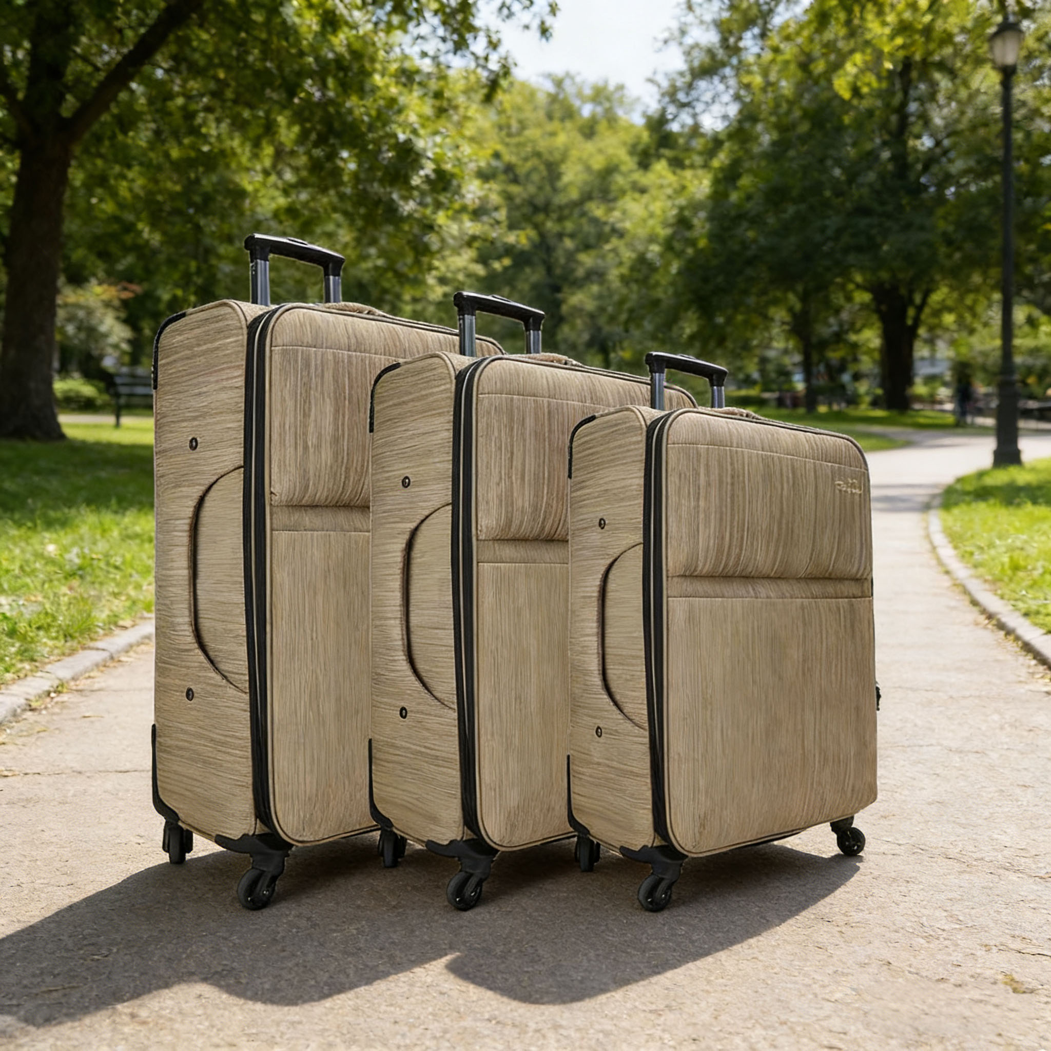 3pcs Lightweight Expandable Spinner Travel Fabric Luggage Set