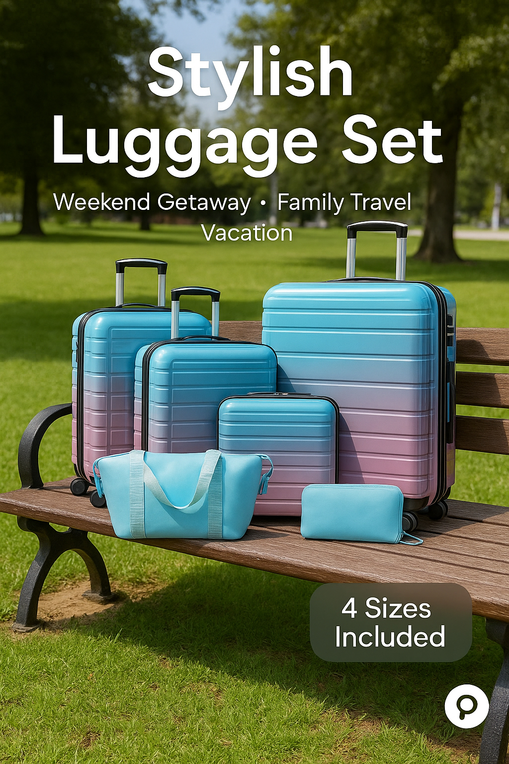 6-Piece Gradient Luggage Set – Stylish Hard Shell Suitcases with Handbag and Travel Bag