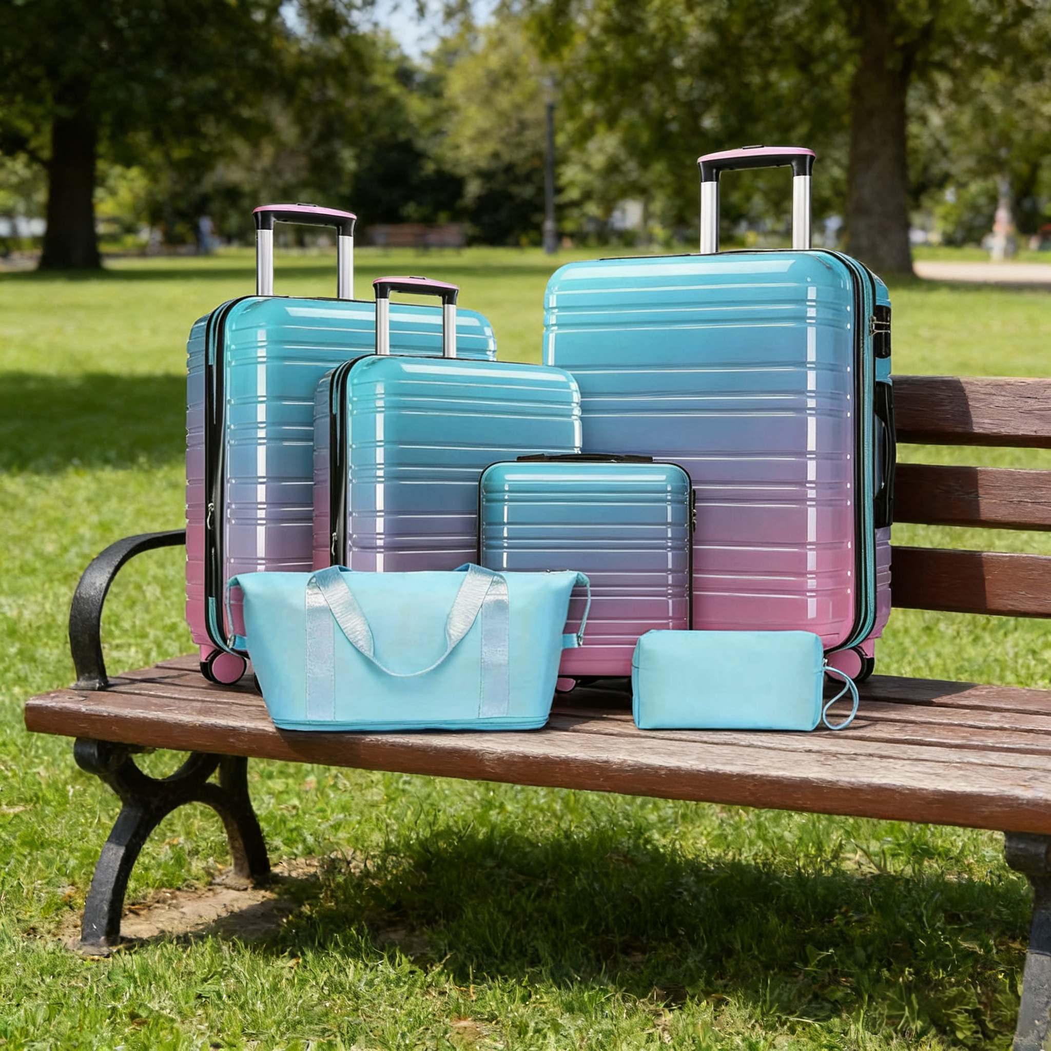 6-Piece Gradient Luggage Set –......