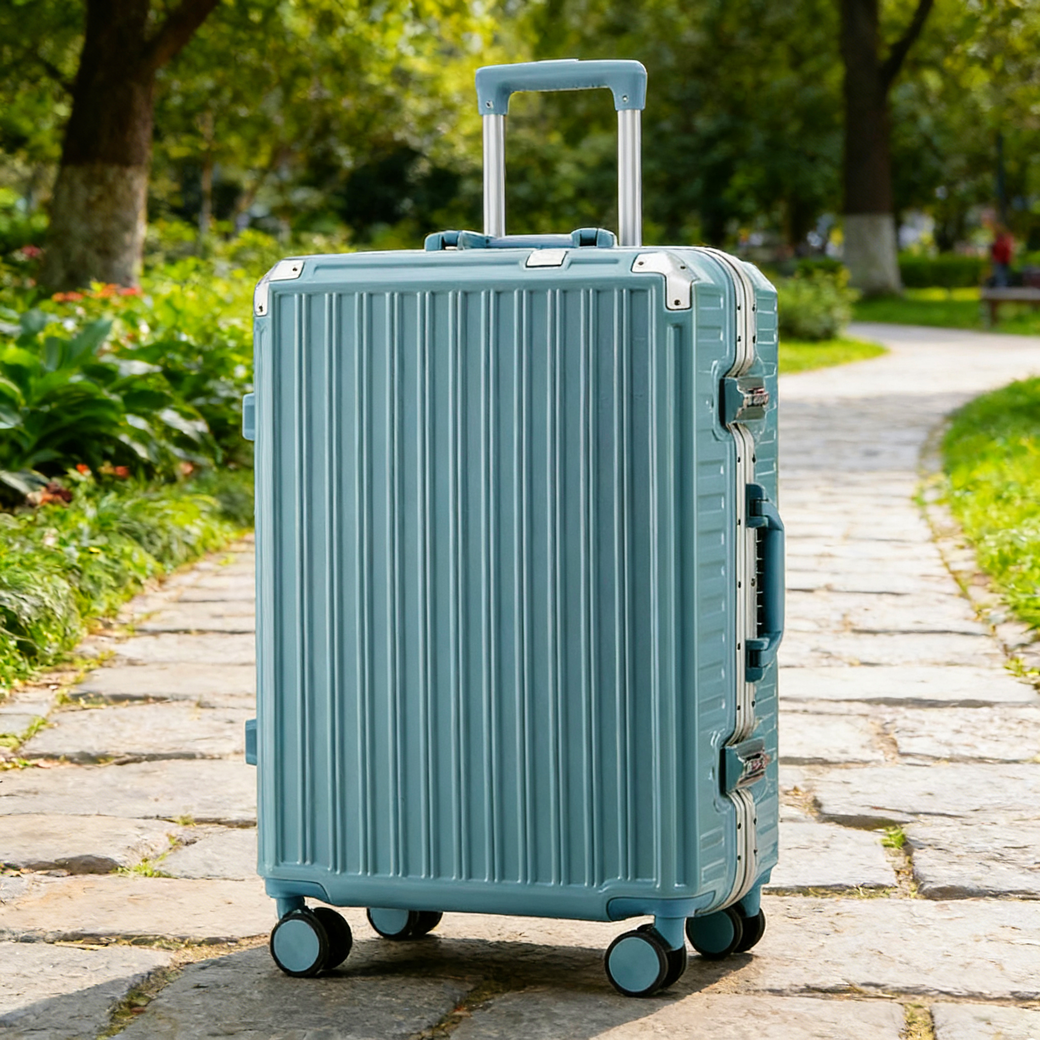 Aluminum Frame Hard Shell Spinner Wheels Travel Luggage