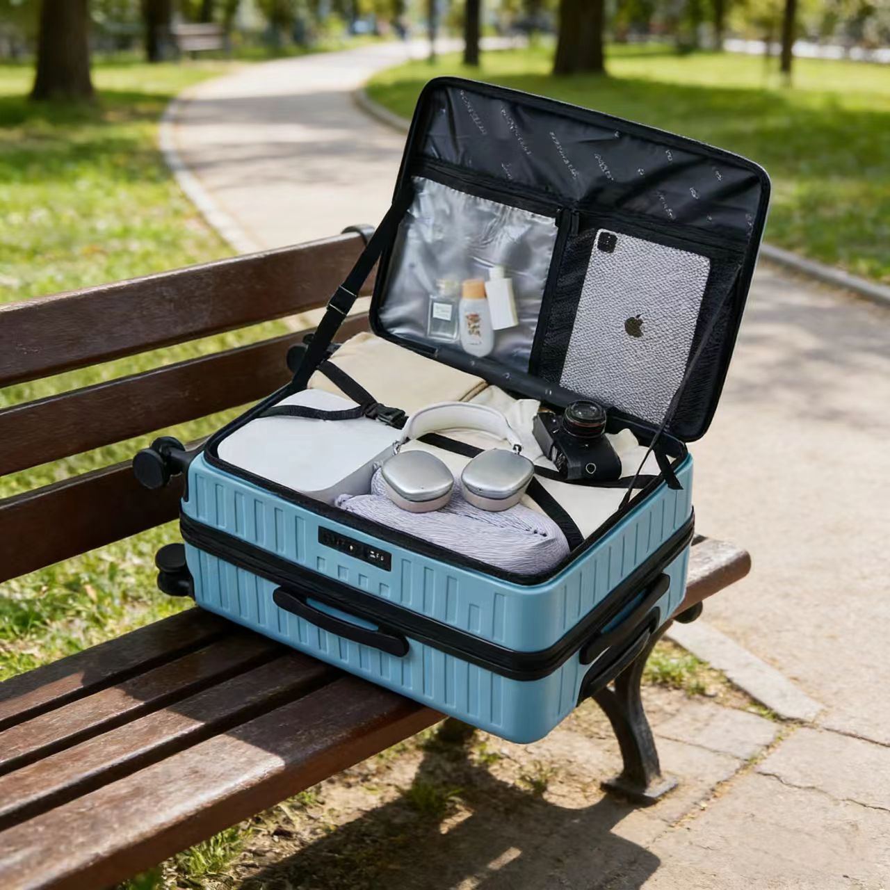 3-piece Hard Shell Travel Lightweight Suitcase with 4 Spinner Wheels