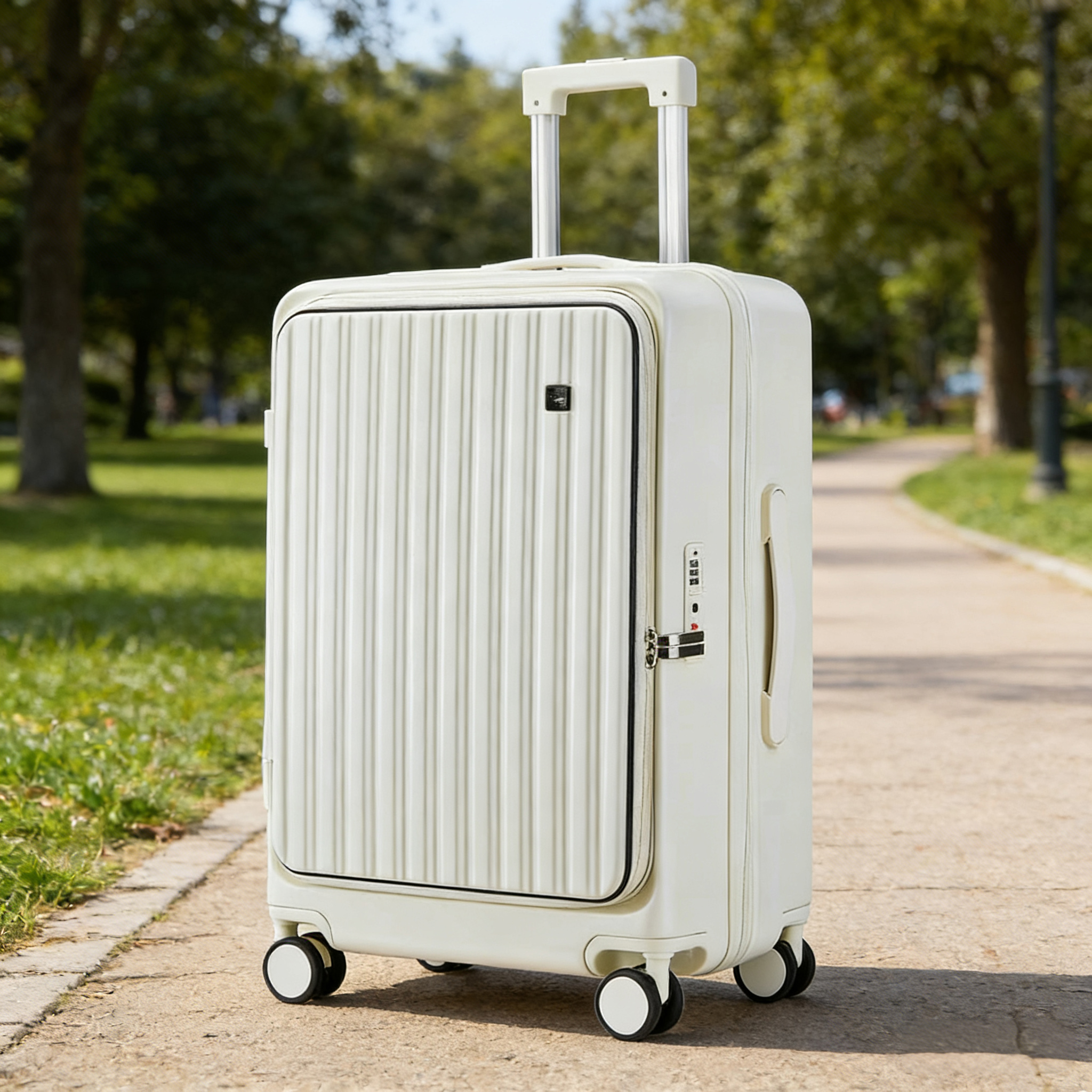 Front-Open Lightweight Carry-On Suitcase Large Capacity Luggage with Laptop Pocket