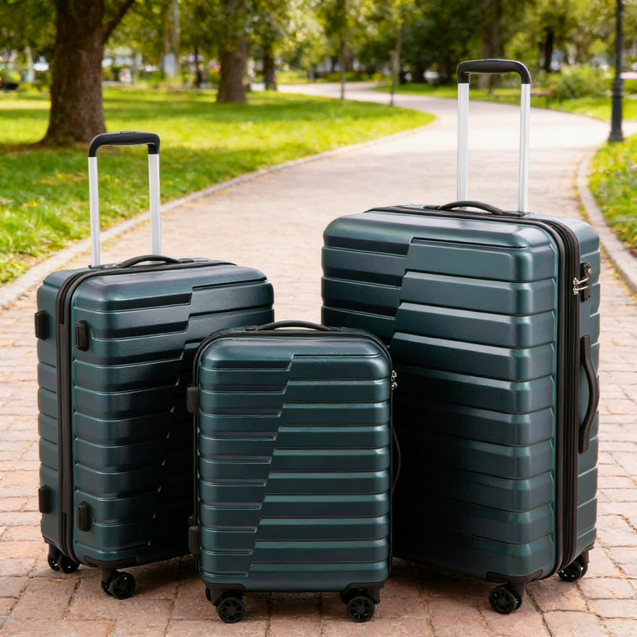 Expandable Large Capacity Modern Design 3-Piece Luggage Set