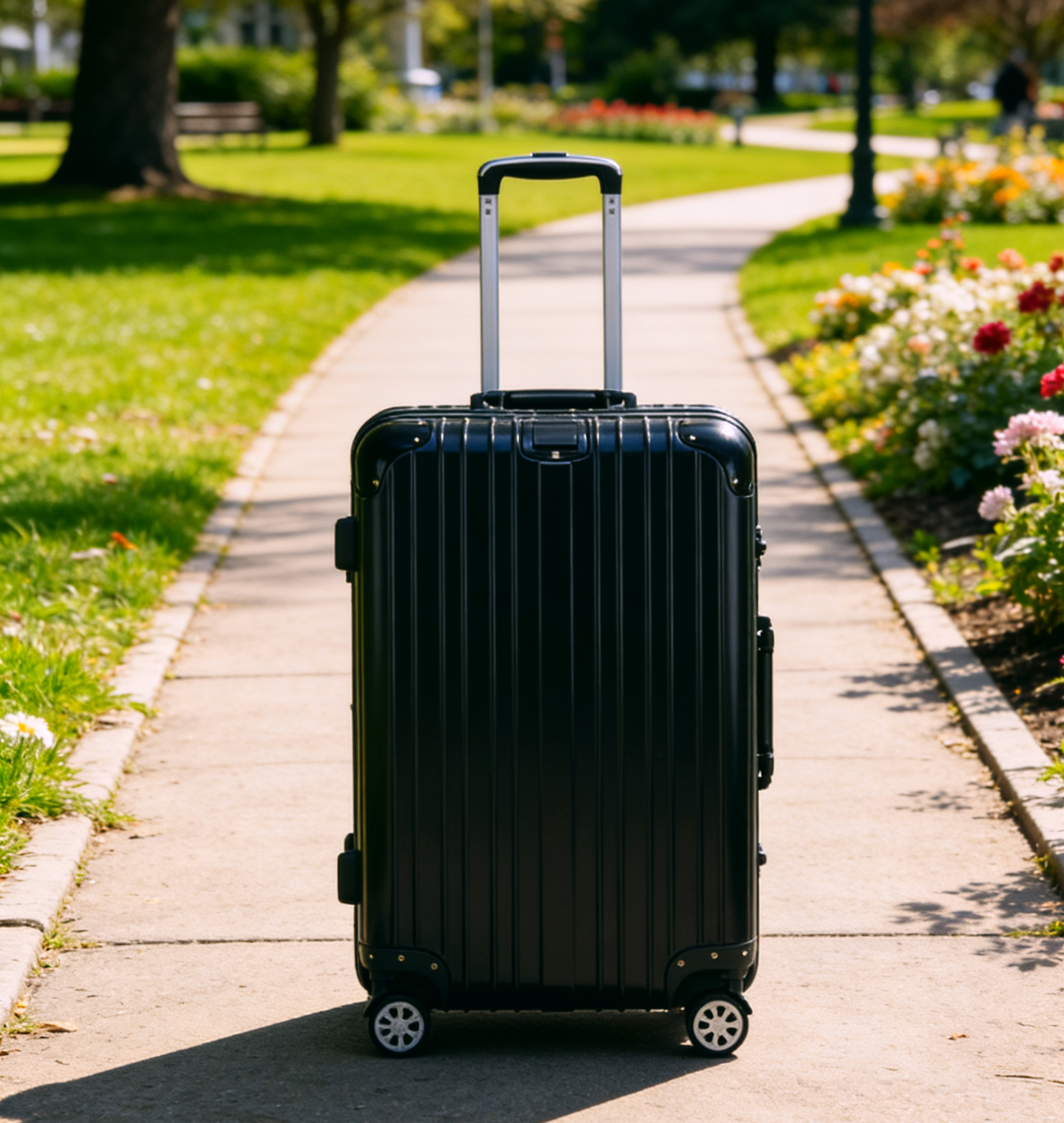 durable hard shell expandable 4 spinner wheels aluminum frame luggage