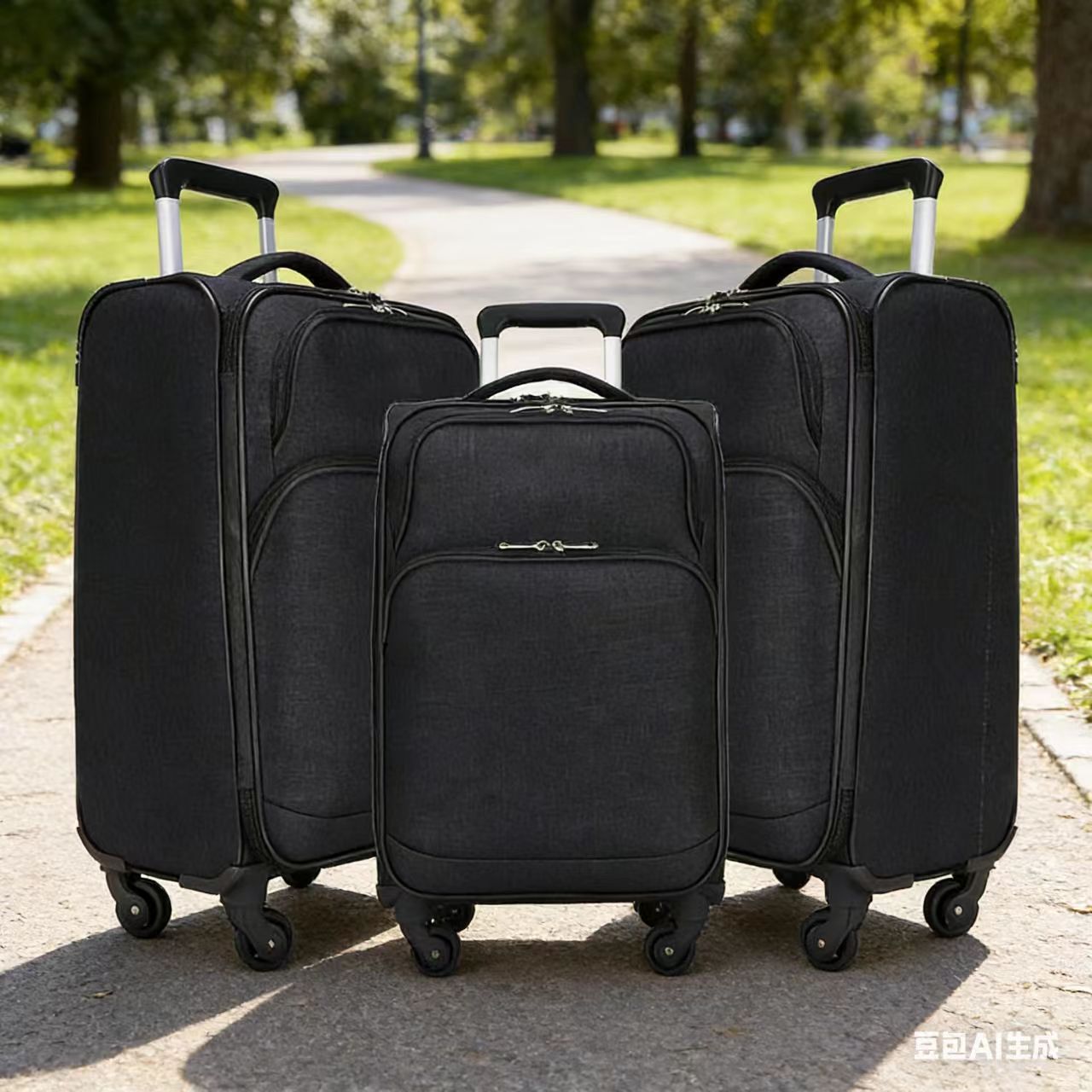 Durable Oxford Travel Bag Lightweight Rolling Softside Luggage