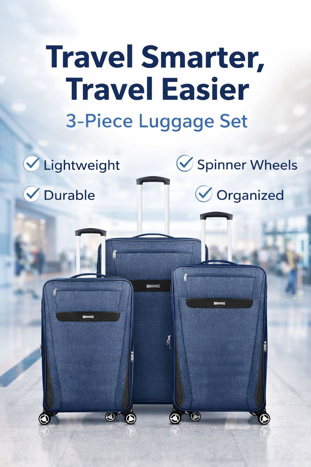 3-Piece Travel Lightweight Expandable Spinner Luggage set