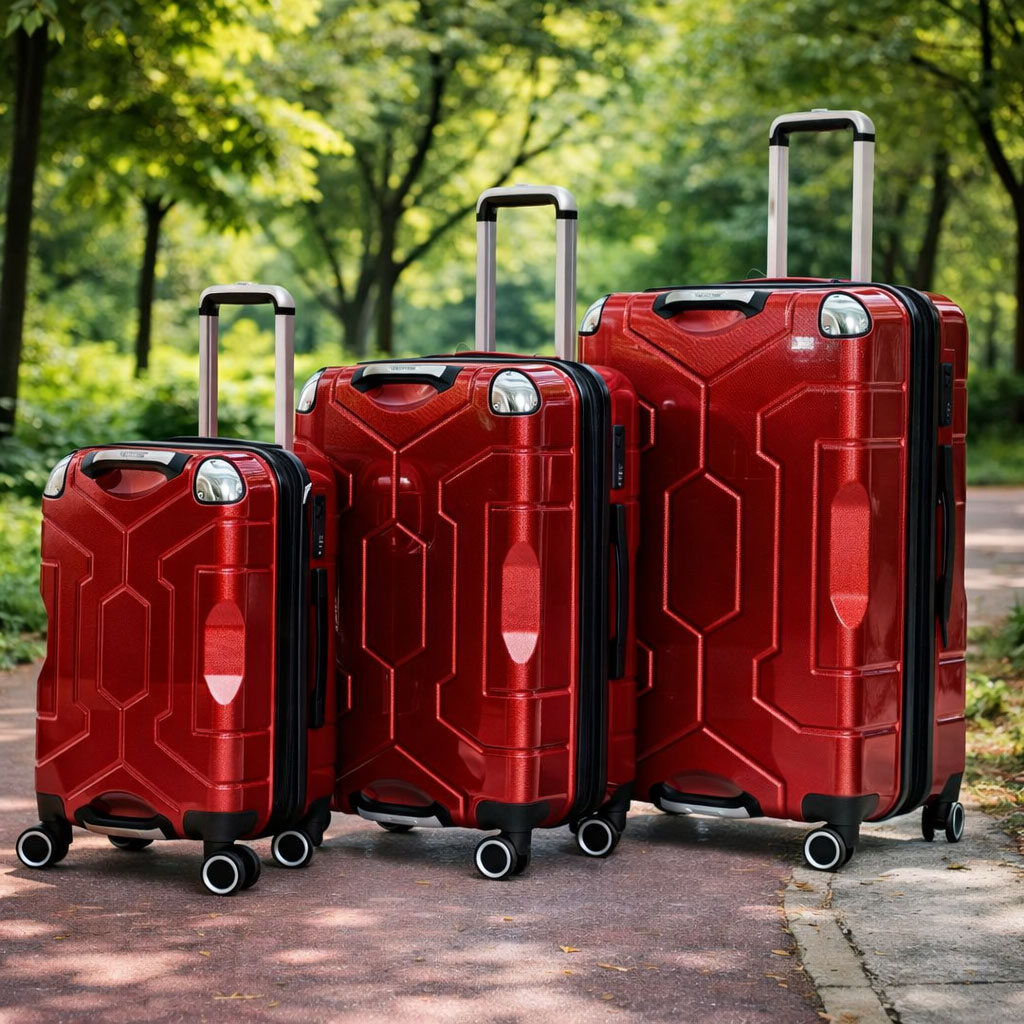 3-Piece ABS Hardshell Luggage Set with Spinner Wheels, Lightweight Durable Travel Suitcase Set