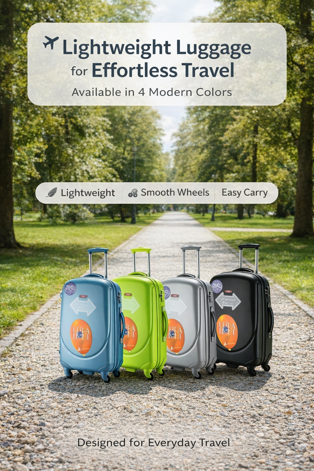Ultra-Lightweight ABS Spinner Suitcase – TSA Lock, 360° Wheels, Multiple Colors (20/24/28 Inch Options)