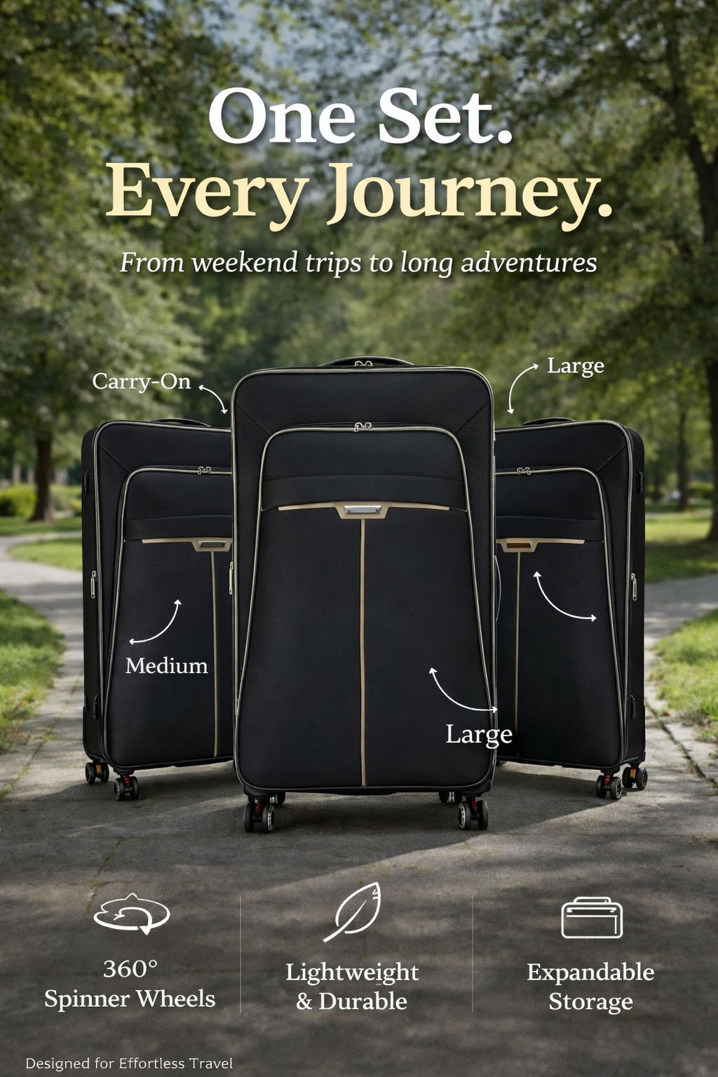 Lightweight Expandable Spinner Wheel Travel Luggage