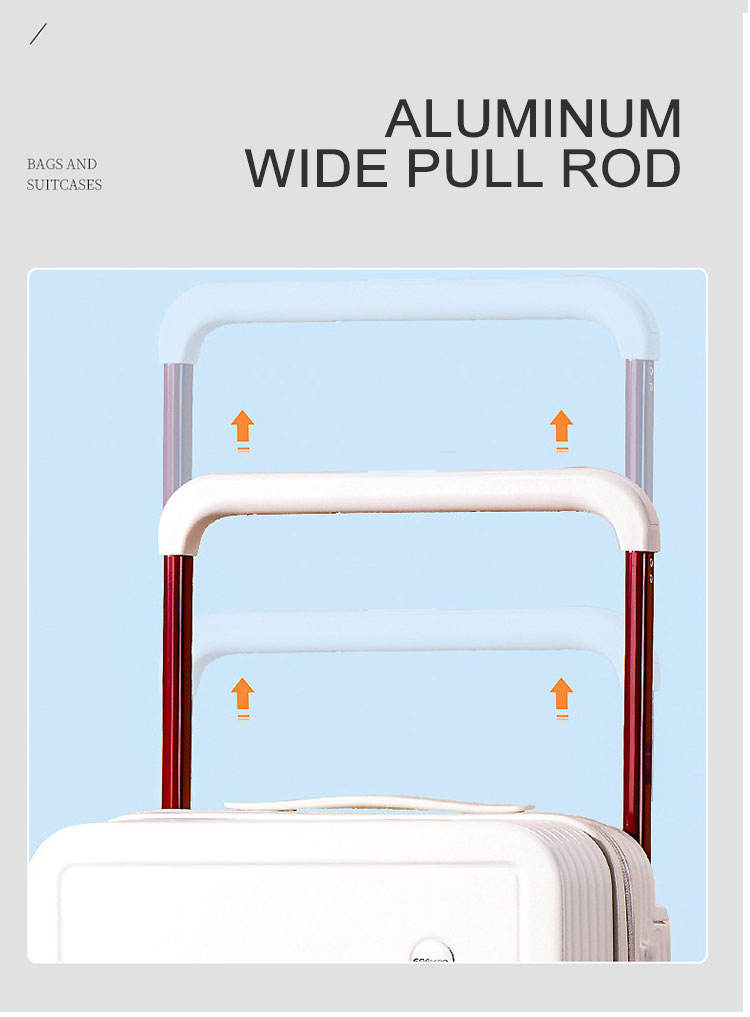 Fashionable Multi-functional Ultra-Wide Telescopic Handle with Charger, Hook and Cup Holder Smart Luggage