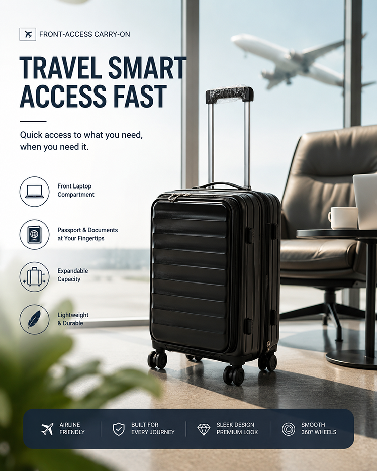 Front-Access Carry-On suitcase