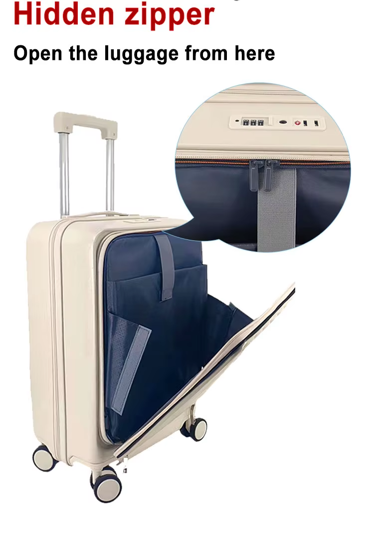 Front-Open Lightweight Carry-On Suitcase Large Capacity Luggage with Laptop Pocket