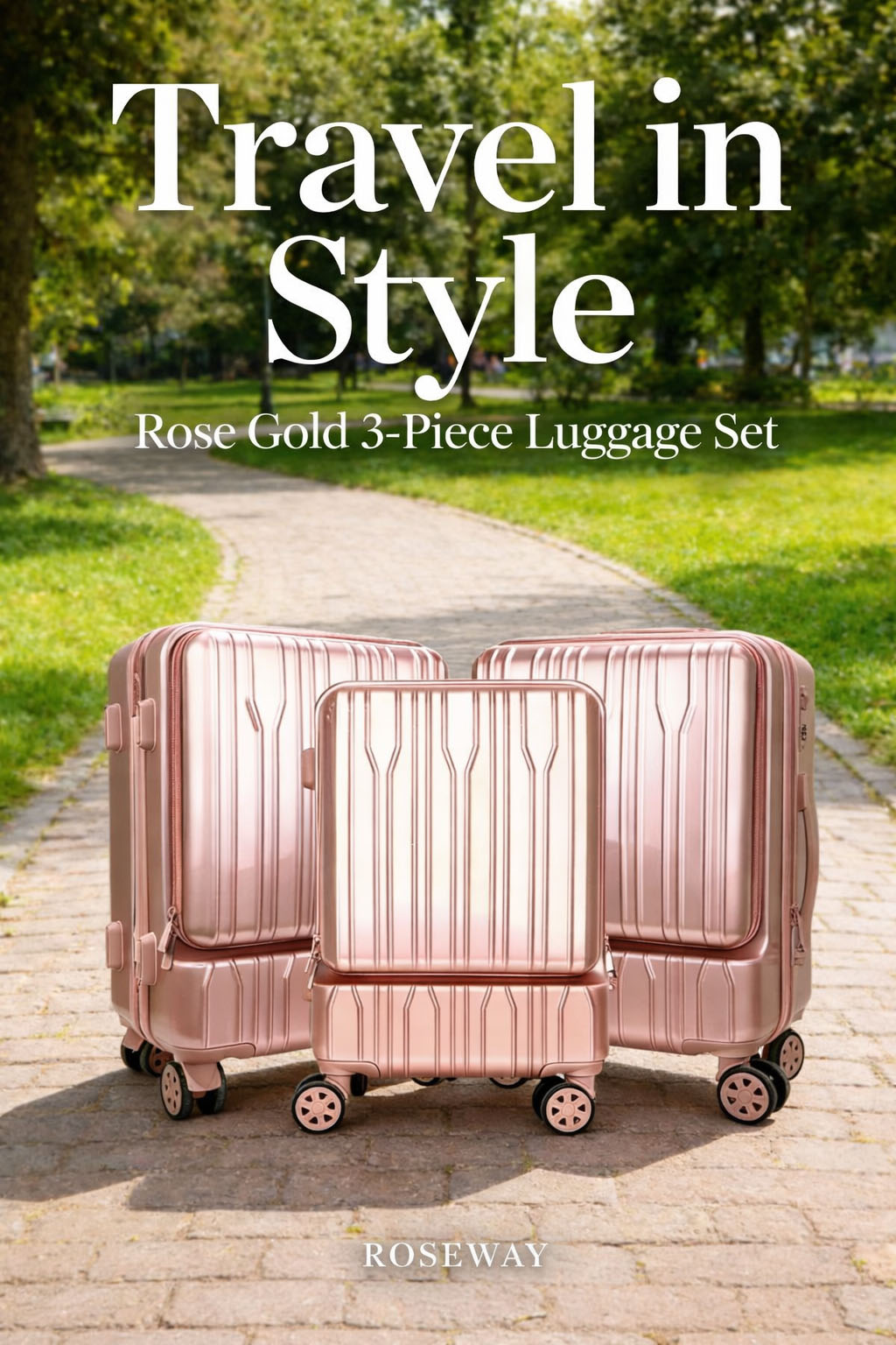 Front-Open PP Hard Shell Laptop Access 8-Wheel Luggage