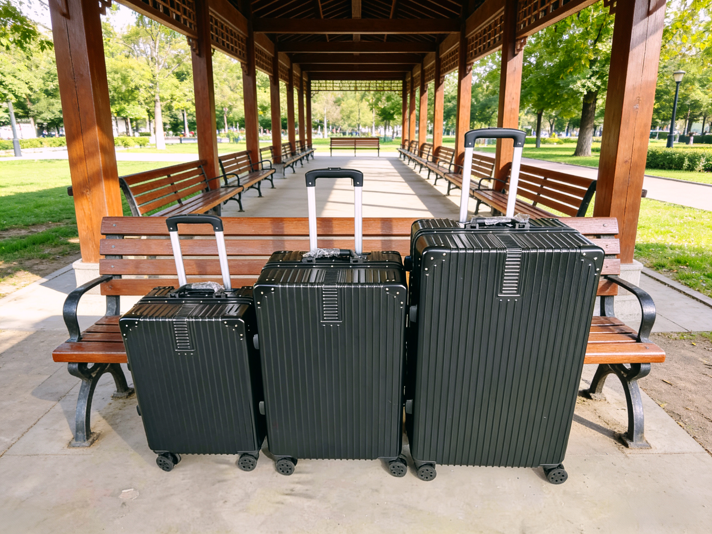 Heavy Duty Metal Hard Shell Aluminum Frame durable travel Checked Luggage