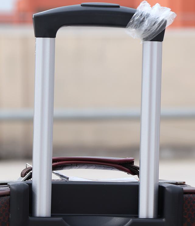 Vintage Leather Style Lightweight Rolling Case Luggage