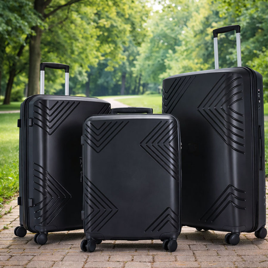 3 Piece Lightweight Hardshell Luggage Set with TSA Lock, Spinner Wheels Travel Suitcase