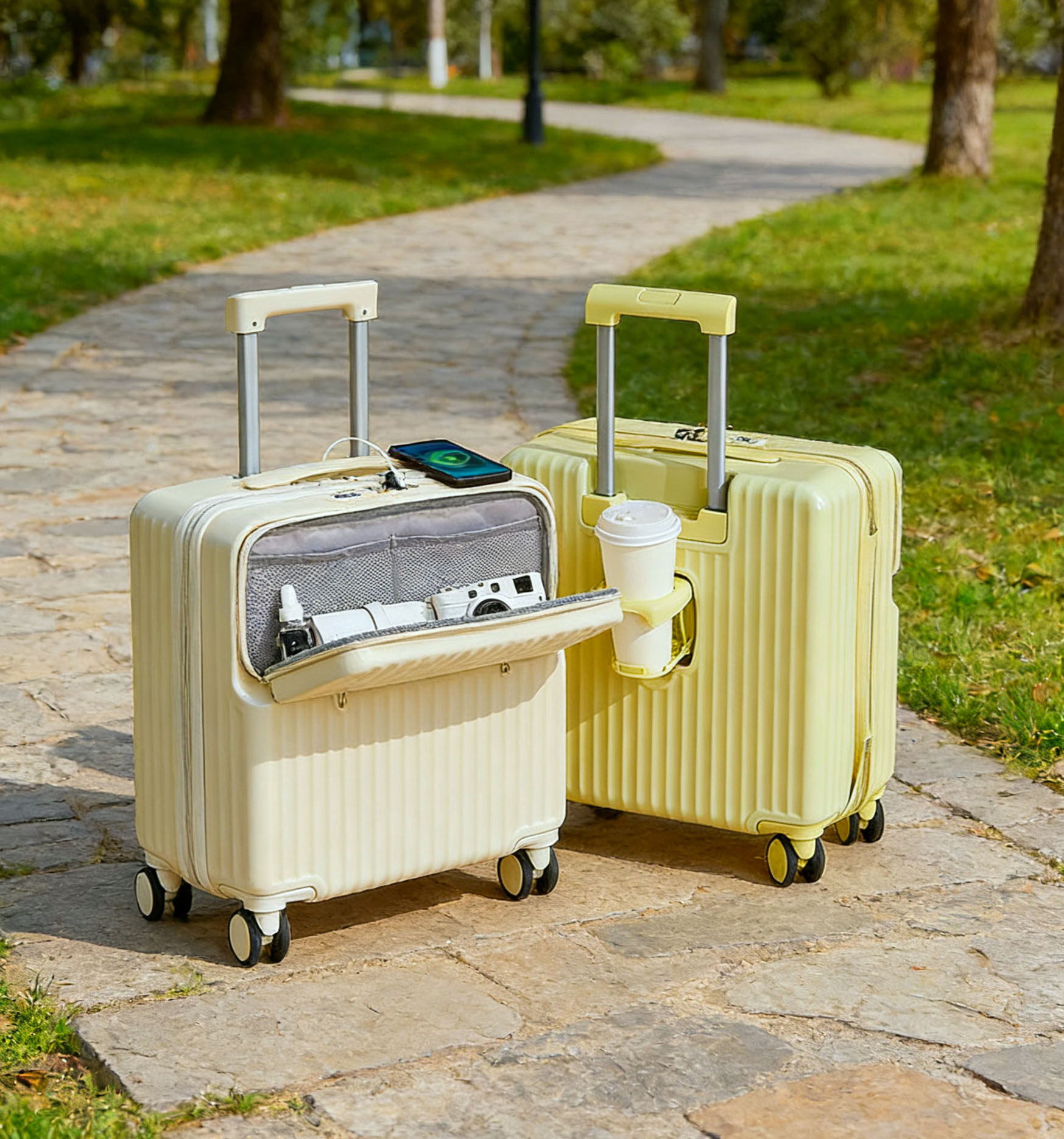 Lightweight Carry-On with Front Laptop Storage Luggage