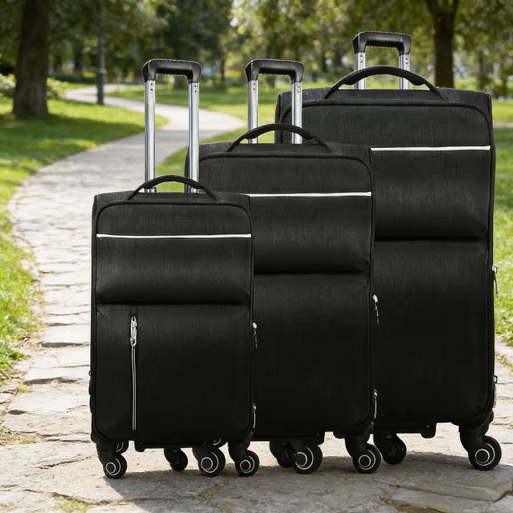 Lightweight Softside Spinner Suitcase Set for Travel Luggage