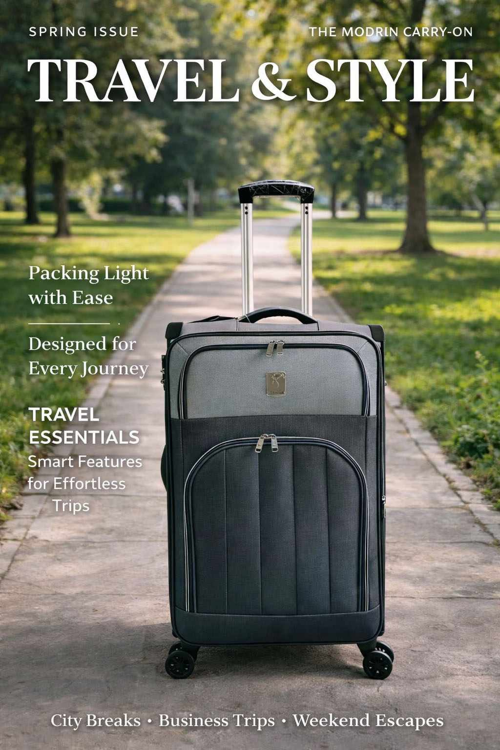 Lightweight Spinner Carry On with Silent Wheels fabric luggage