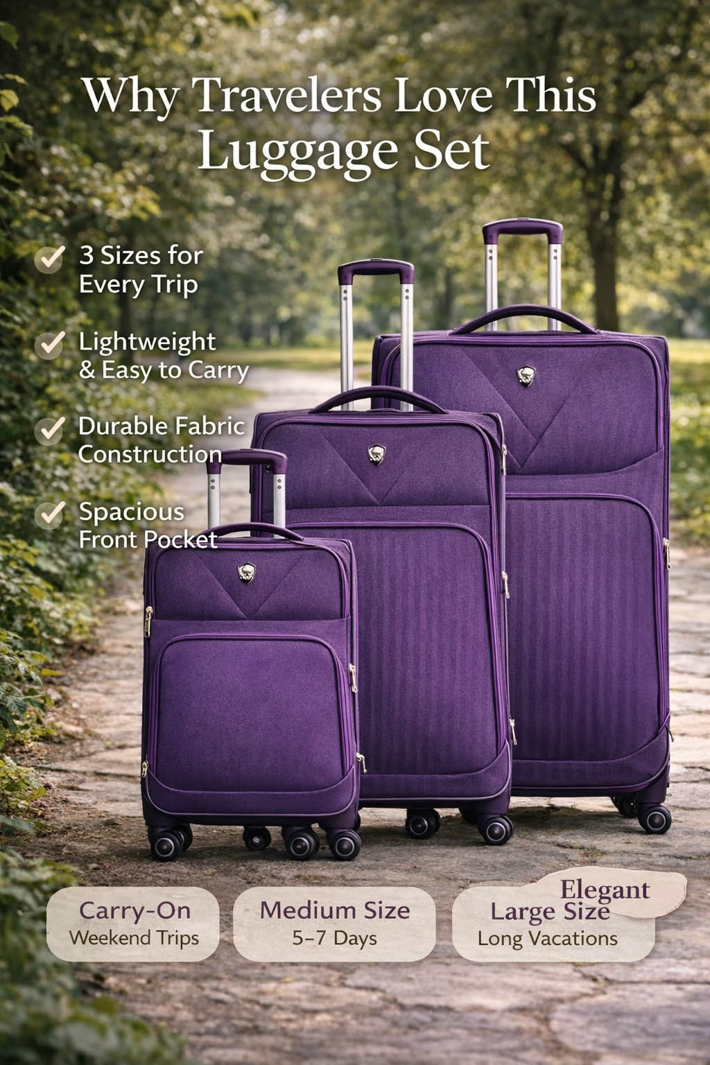 Lightweight Travel Suitcase Set with Expandable Storage Luggage