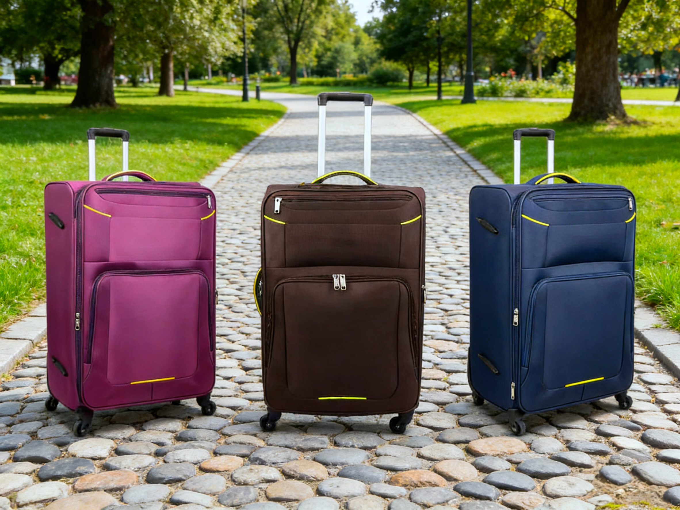 Lightweight Soft Fabric Travel Suitcase Collection Luggage