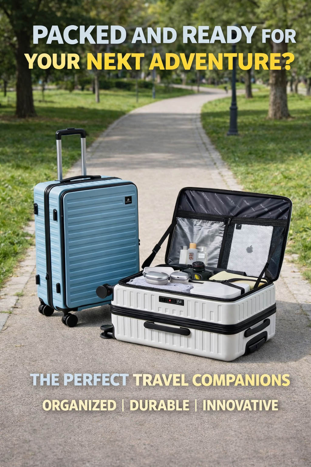 3-piece Hard Shell Travel Lightweight Suitcase with 4 Spinner Wheels