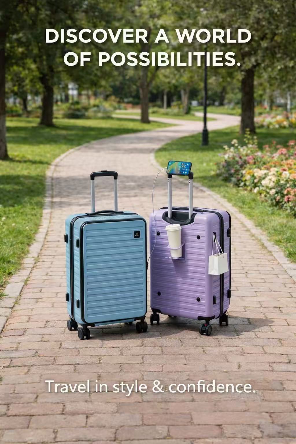 3-piece Hard Shell Travel Lightweight Suitcase with 4 Spinner Wheels