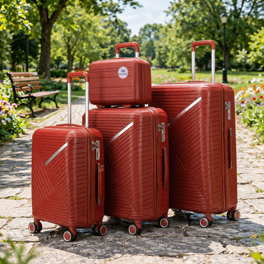 Modern Minimalist Hard Shell Carry-On Luggage, Lightweight Polycarbonate Spinner Suitcase with TSA Lock and Silent Wheels – Travel Ready in wine red