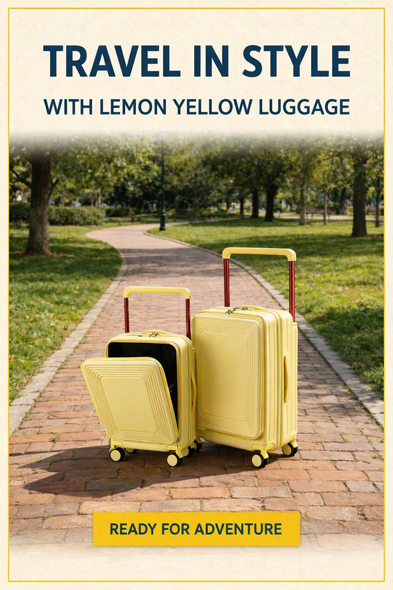 Modern Travel Essential Lightweight Spinner Luggage,travel in style with lemon yellow luggage,ready for adventure