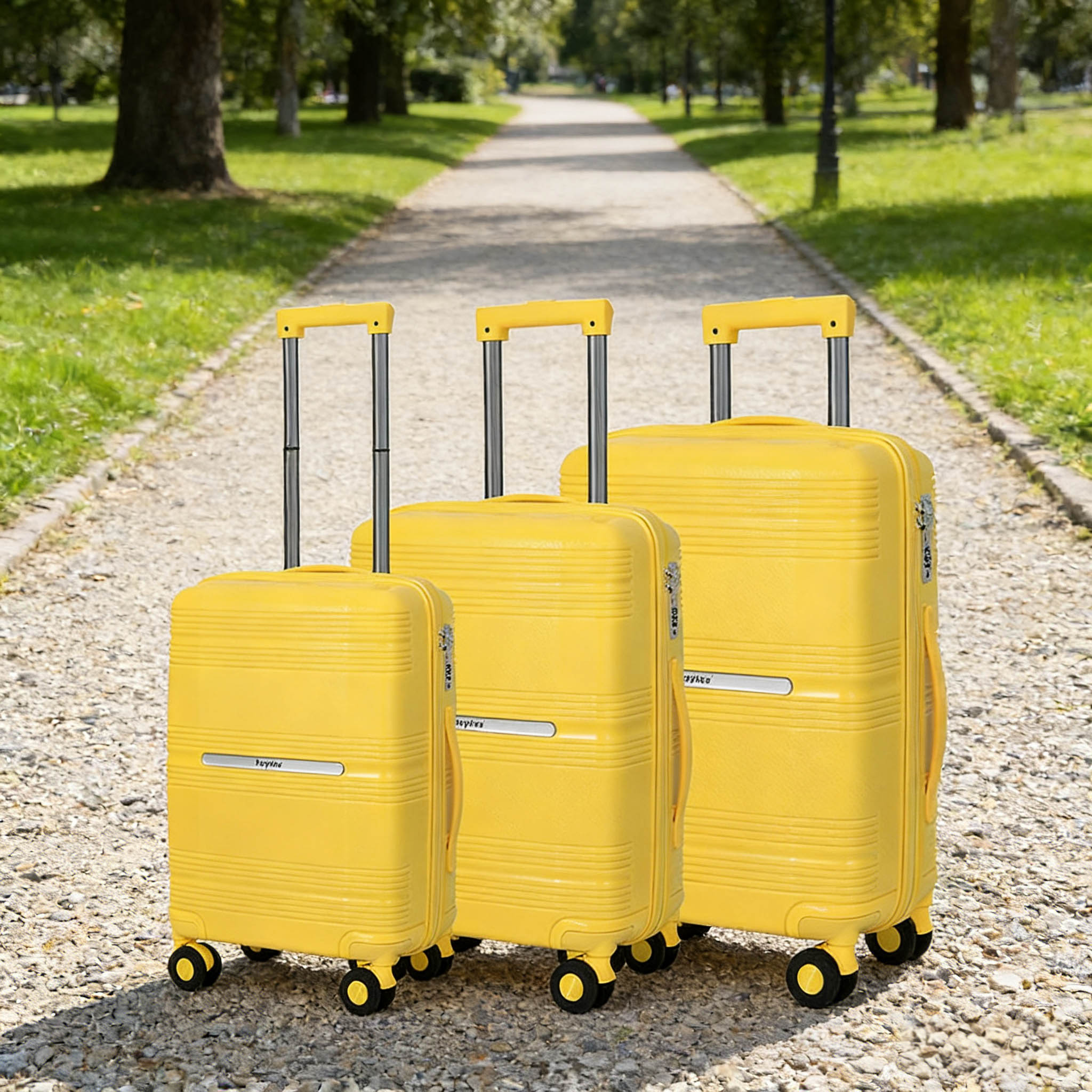 Lightweight Hard shell Travel Suitcase Set with Spinner PP Luggage