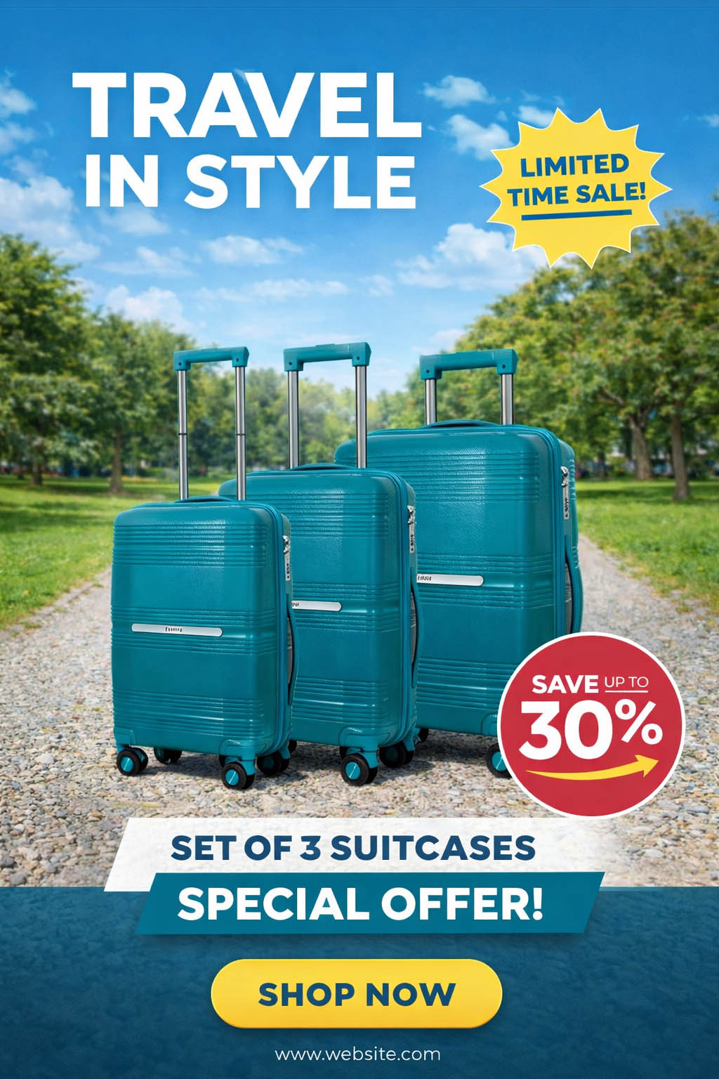 Lightweight Hard shell Travel Suitcase Set with Spinner PP Luggage