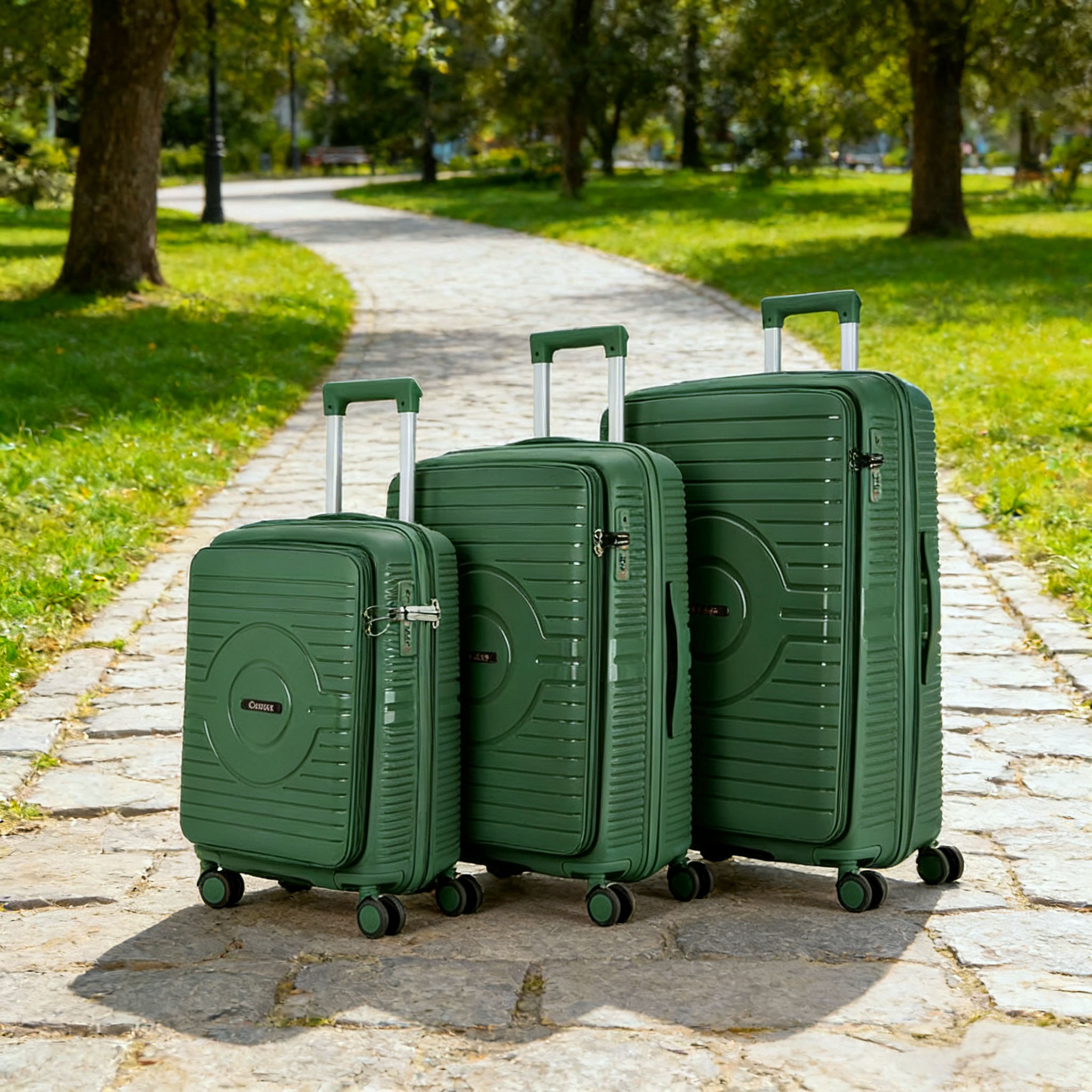 Stylish Front-Open Laptop Access PP Hard Shell Luggage