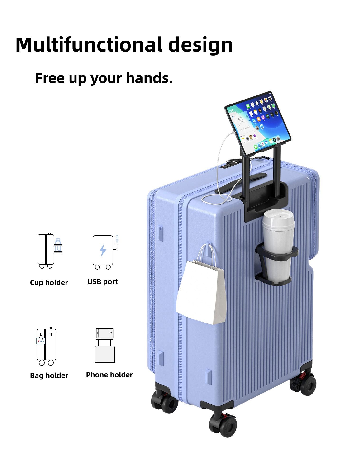 Premium Expandable TSA Carry On with Laptop Compartment Suitcase