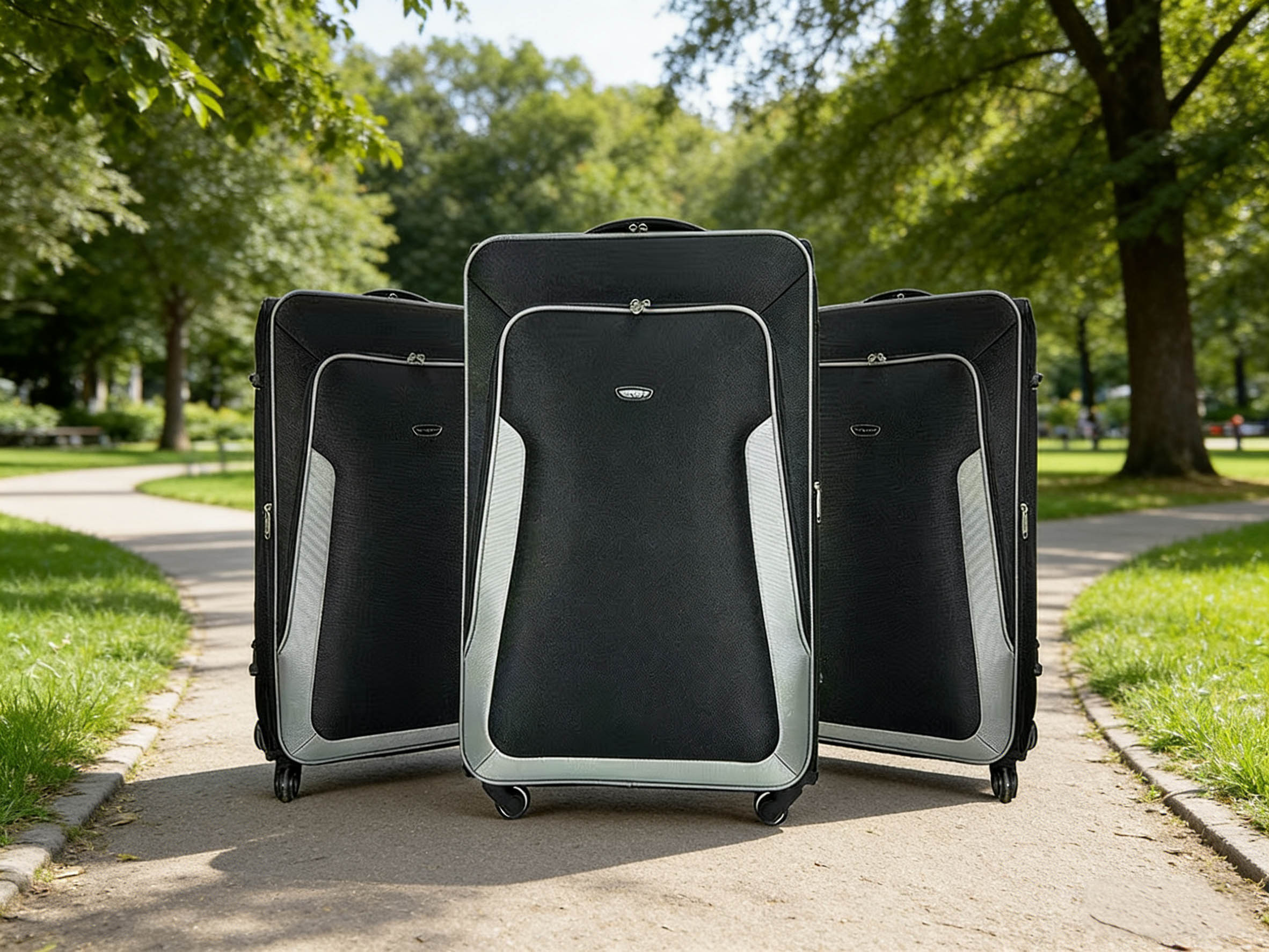 Travel Durable Expandable 3-Piece Spinner Set fabric Luggage