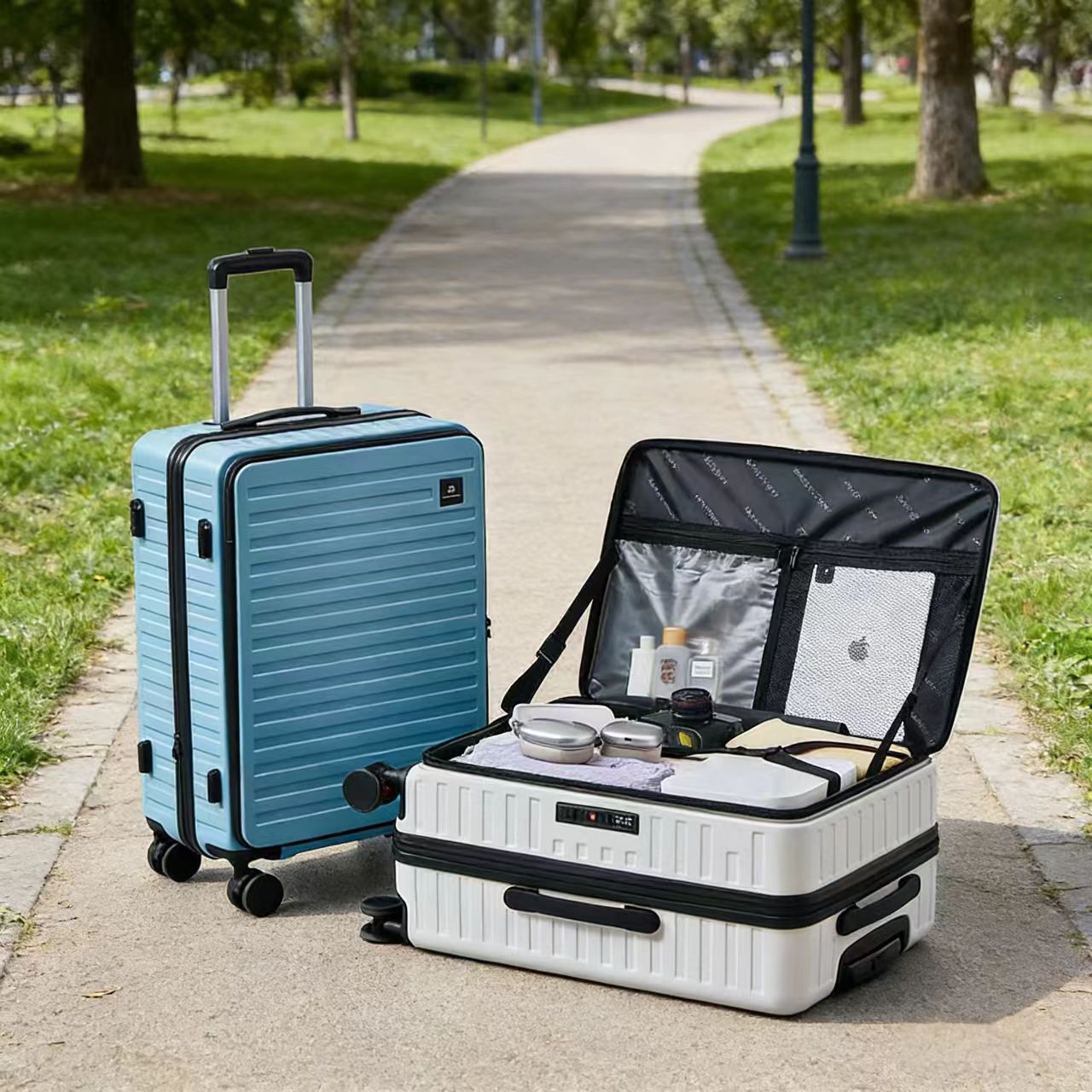 3-piece Hard Shell Travel Lightweight Suitcase with 4 Spinner Wheels