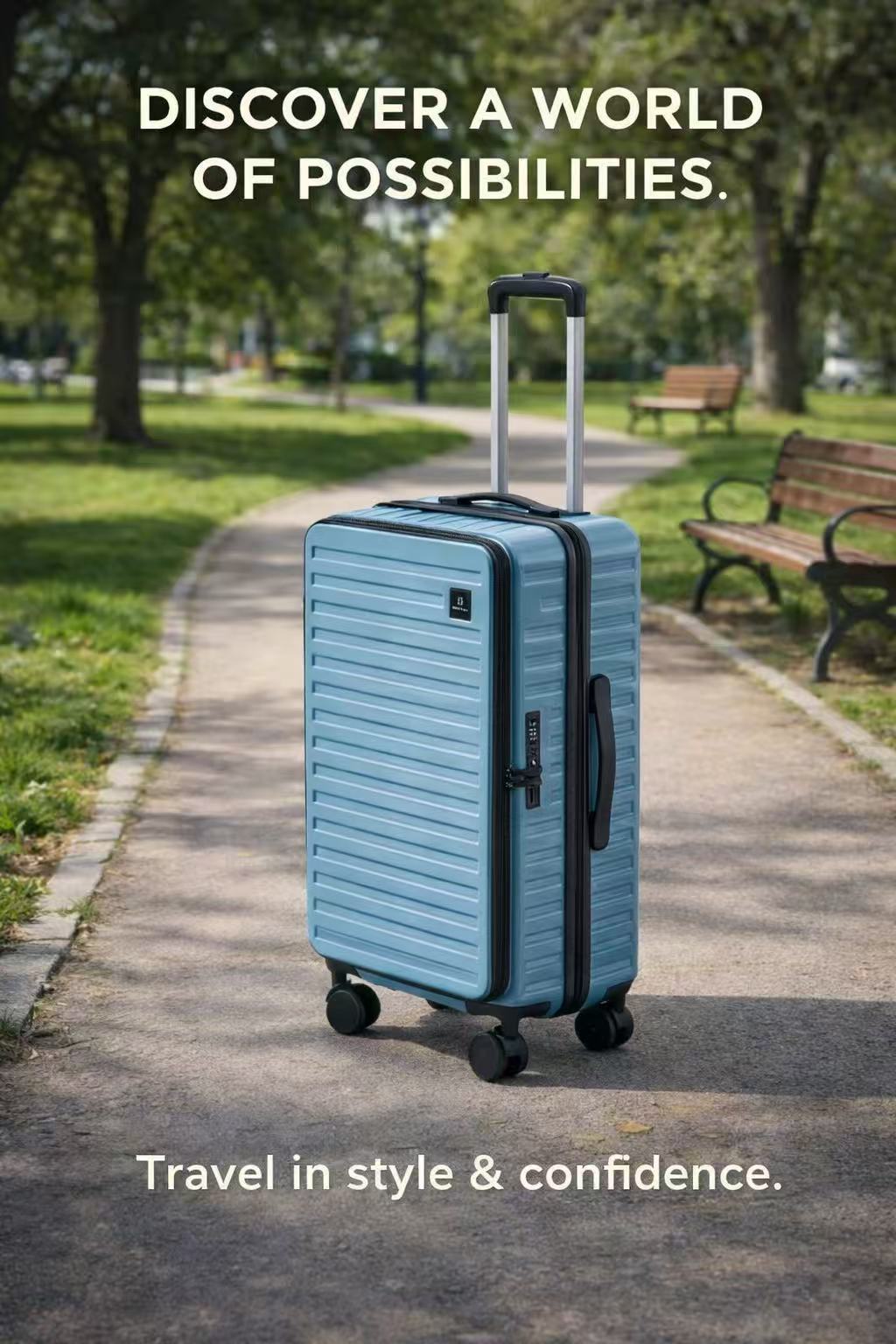 3-piece Hard Shell Travel Lightweight Suitcase with 4 Spinner Wheels